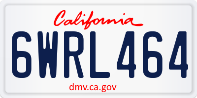 CA license plate 6WRL464