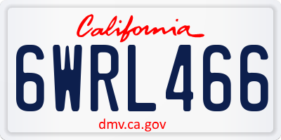 CA license plate 6WRL466
