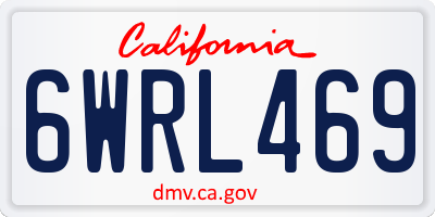CA license plate 6WRL469