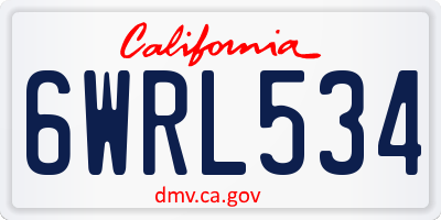 CA license plate 6WRL534