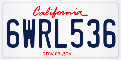 CA license plate 6WRL536