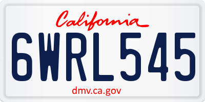 CA license plate 6WRL545