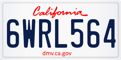 CA license plate 6WRL564