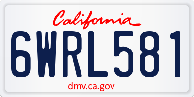 CA license plate 6WRL581