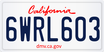CA license plate 6WRL603