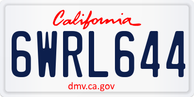 CA license plate 6WRL644