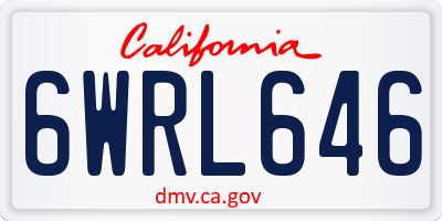 CA license plate 6WRL646
