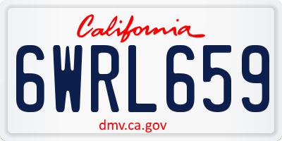 CA license plate 6WRL659