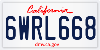 CA license plate 6WRL668