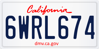 CA license plate 6WRL674