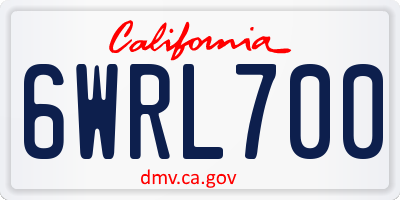 CA license plate 6WRL700
