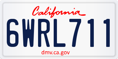 CA license plate 6WRL711