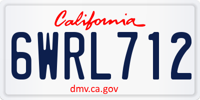 CA license plate 6WRL712