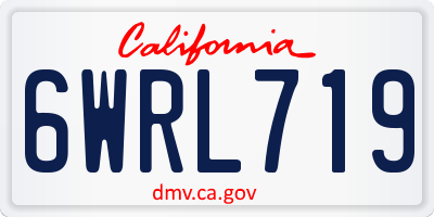 CA license plate 6WRL719