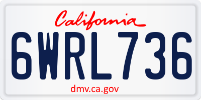 CA license plate 6WRL736