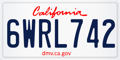 CA license plate 6WRL742