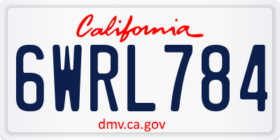 CA license plate 6WRL784