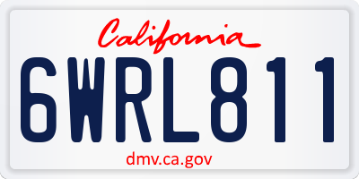 CA license plate 6WRL811