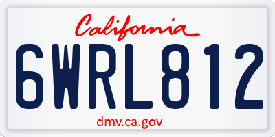 CA license plate 6WRL812
