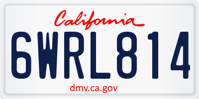 CA license plate 6WRL814