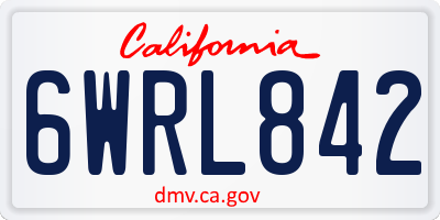 CA license plate 6WRL842
