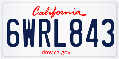 CA license plate 6WRL843