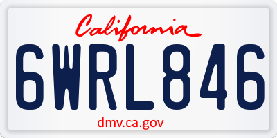 CA license plate 6WRL846