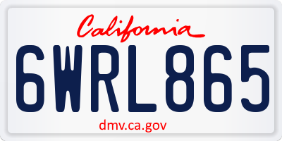 CA license plate 6WRL865