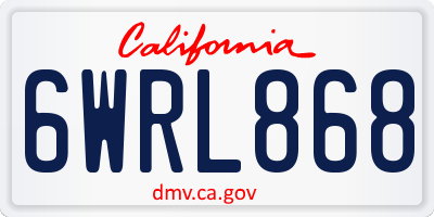 CA license plate 6WRL868