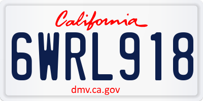 CA license plate 6WRL918