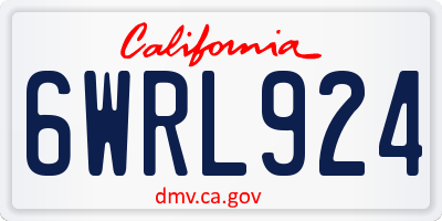 CA license plate 6WRL924
