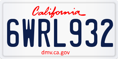 CA license plate 6WRL932