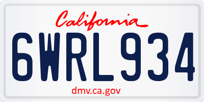 CA license plate 6WRL934
