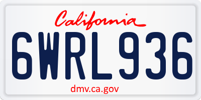 CA license plate 6WRL936