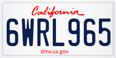 CA license plate 6WRL965