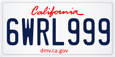 CA license plate 6WRL999