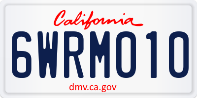 CA license plate 6WRM010