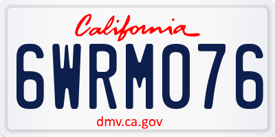CA license plate 6WRM076