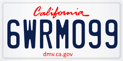 CA license plate 6WRM099