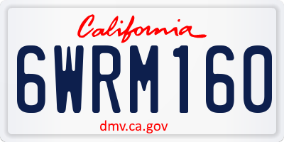 CA license plate 6WRM160