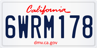 CA license plate 6WRM178