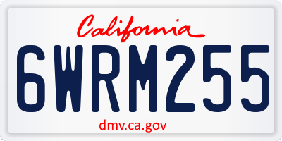 CA license plate 6WRM255