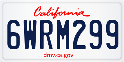 CA license plate 6WRM299