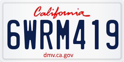 CA license plate 6WRM419