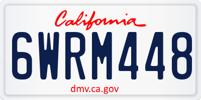 CA license plate 6WRM448