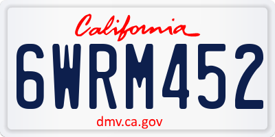 CA license plate 6WRM452