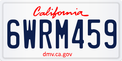 CA license plate 6WRM459