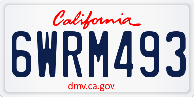 CA license plate 6WRM493