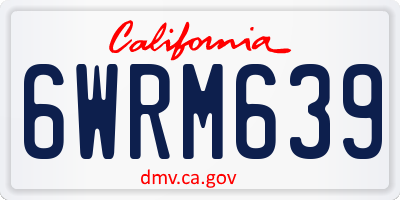 CA license plate 6WRM639