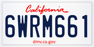 CA license plate 6WRM661